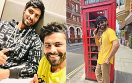 "Can’t able to reach" - Tilak Varma posts hilarious comment as Ravindra Jadeja poses at an STD booth