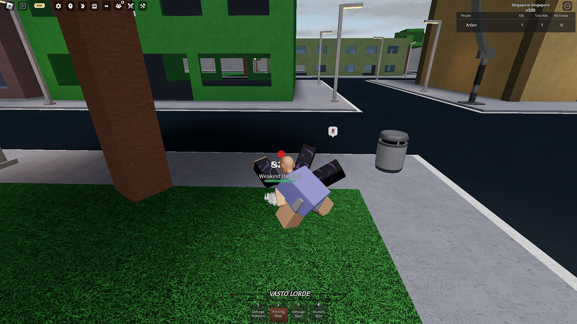 Piercing Blow gameplay screenshot (Image via Roblox)