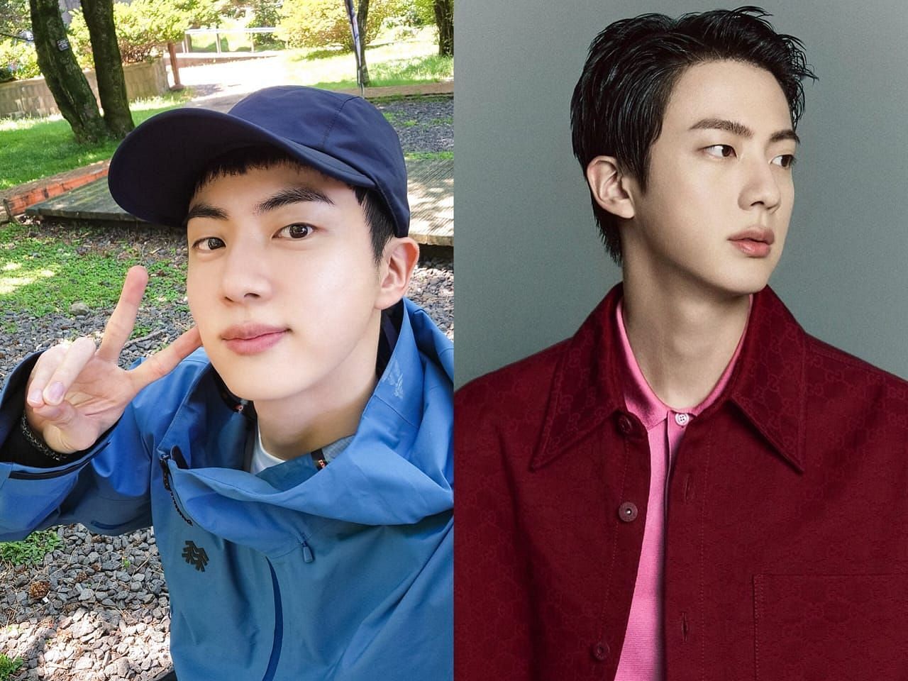 Fans react as BTS&rsquo; Jin releases Run Jin&rsquo;s first episode (Image via @bts_bighit/X and @jin/Instagram)