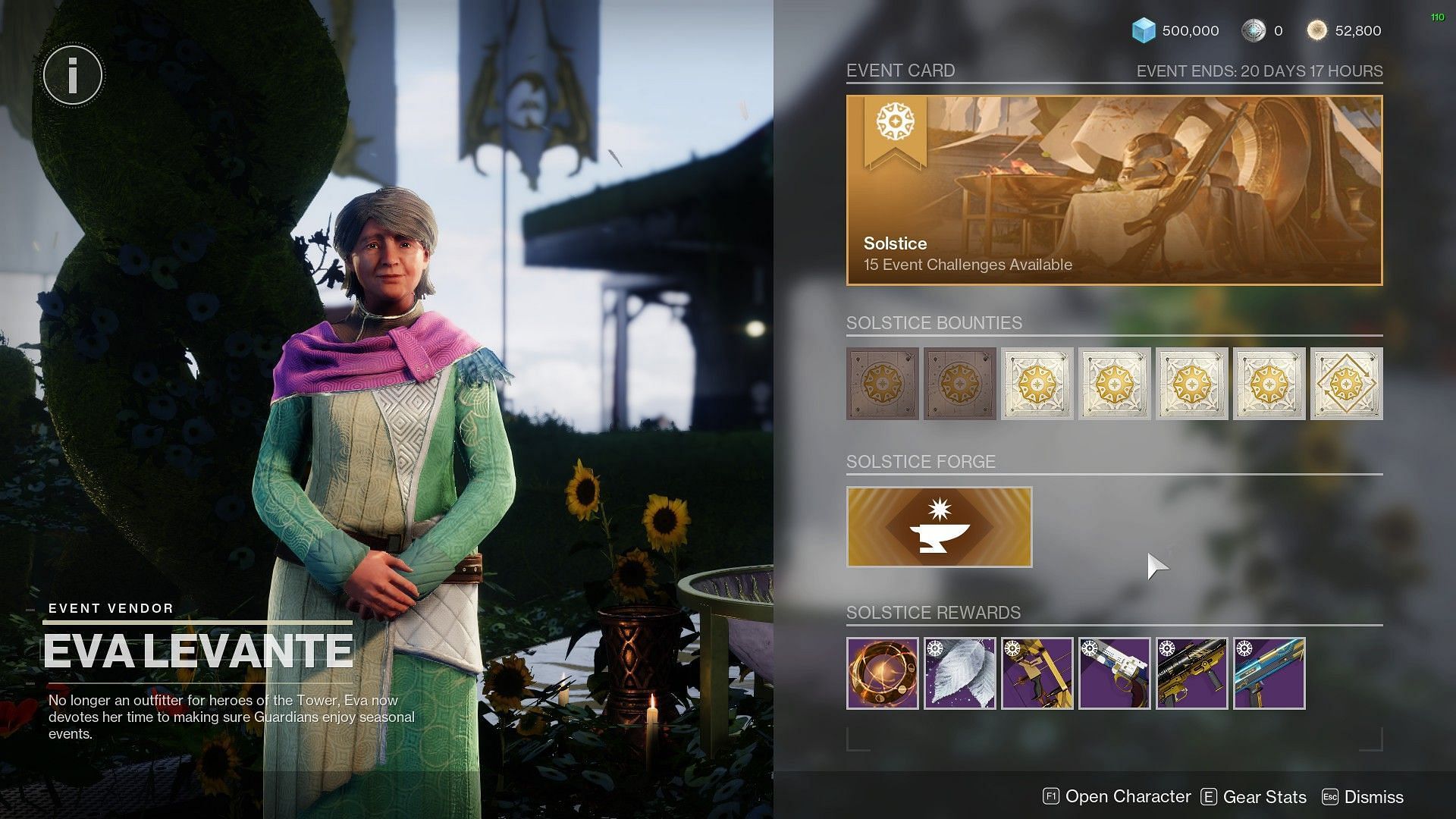 Eva Levante inventory (Image via Bungie) 