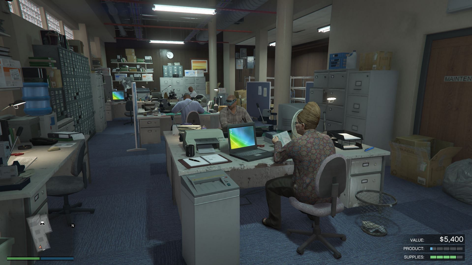 The interior of a Document Forgery Office (Image via GTA Wiki || Rockstar Games)