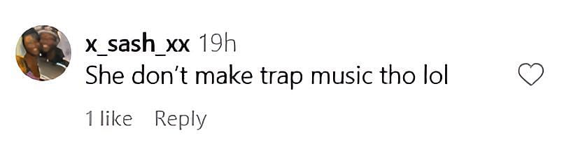 Another user noted that the rapper doesn&#039;t make Trap music (image via @x_sash_xx on Instagram)