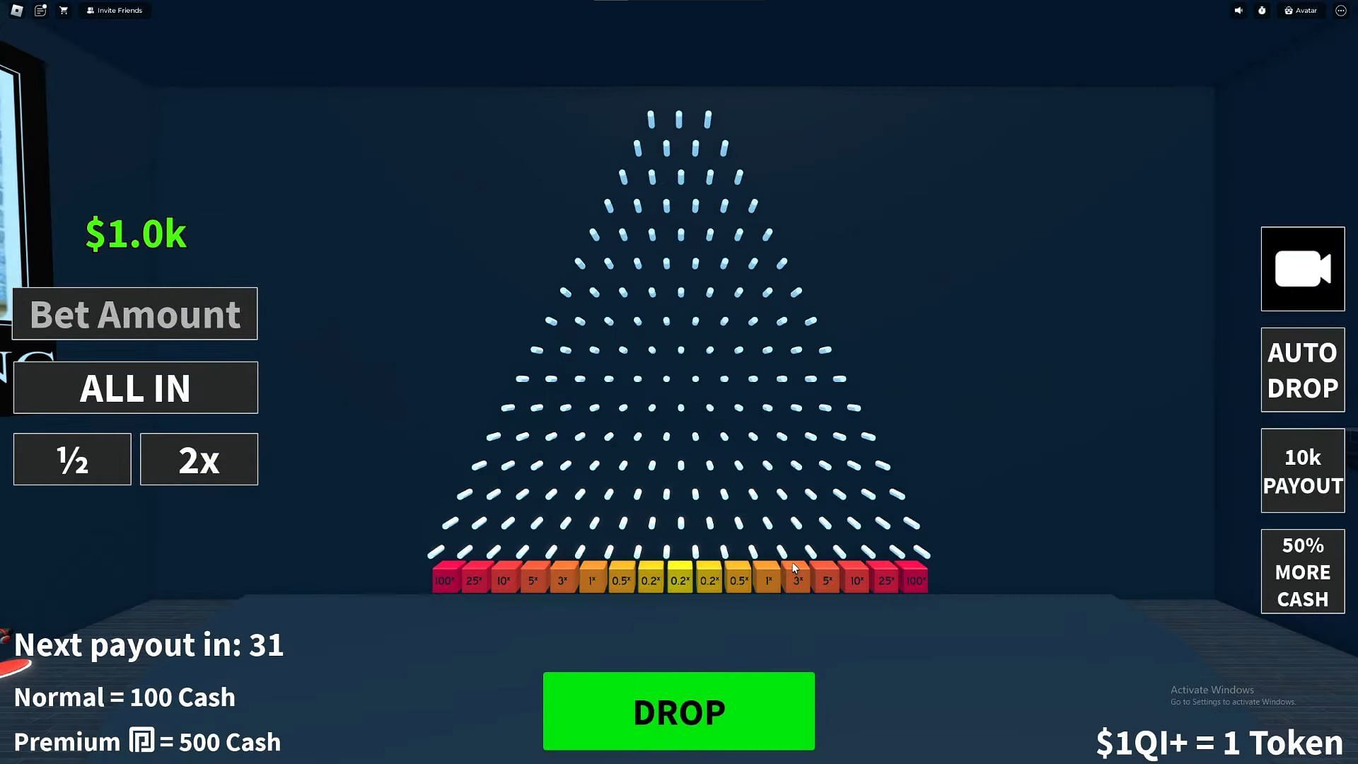 Gameplay screenshot from Diddy Plinko (Image via Roblox)