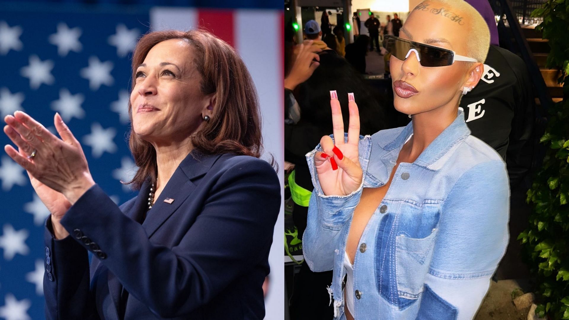 Amber Rose lashed out at Kamala Harris (Image via Instagram/@amberrose, @kamalaharris)