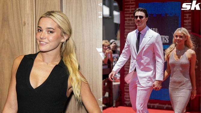 In Photos: Paul Skenes' girlfriend Olivia Dunne rocks all-white attire on luxe private jet trip from "LSU to Pitt" with dog Roux