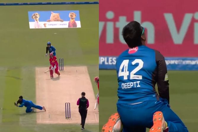 [Watch] Deepti Sharma’s brilliant caught and bowled sends Georgia Elwiss packing in The Hundred Women’s final