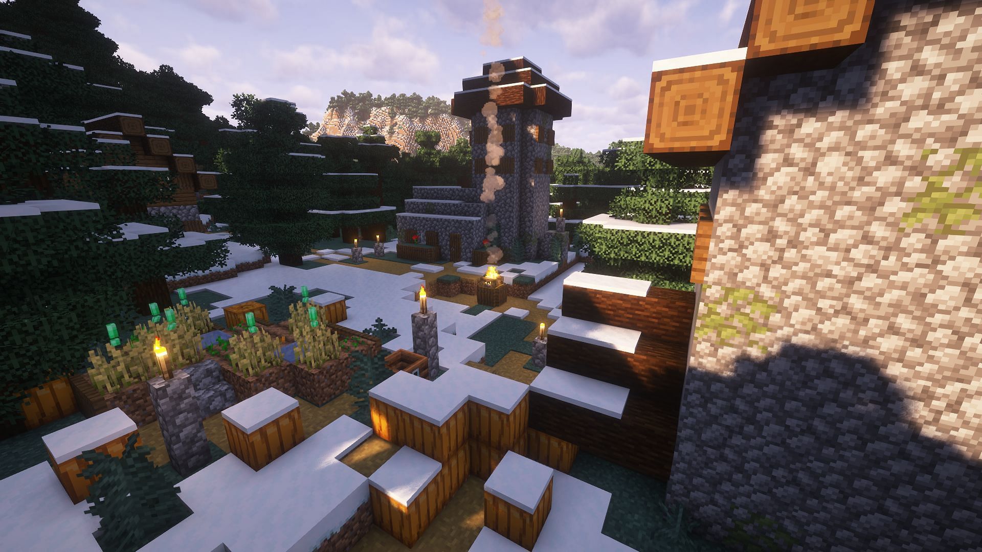 A small taiga village clearing (Image via Mojang)