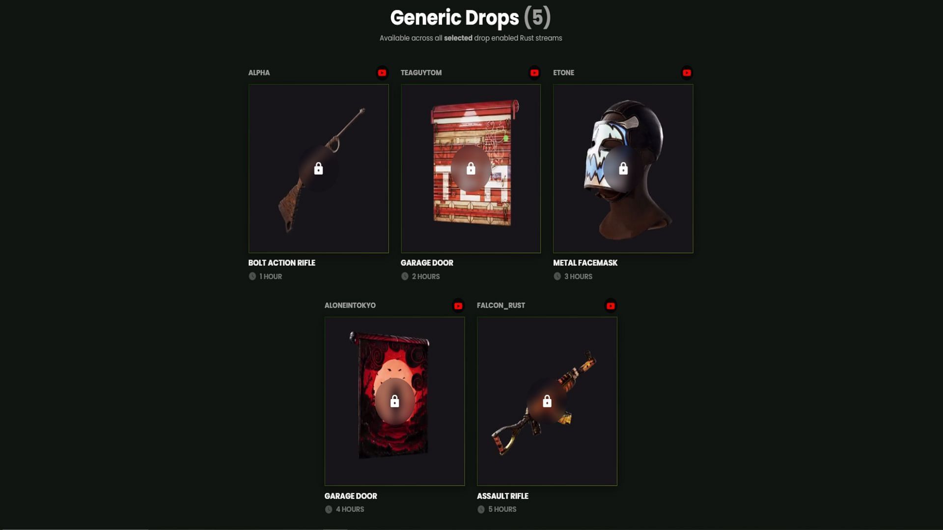 Rust Generic Twitch drops (Image via Facepunch Studios)