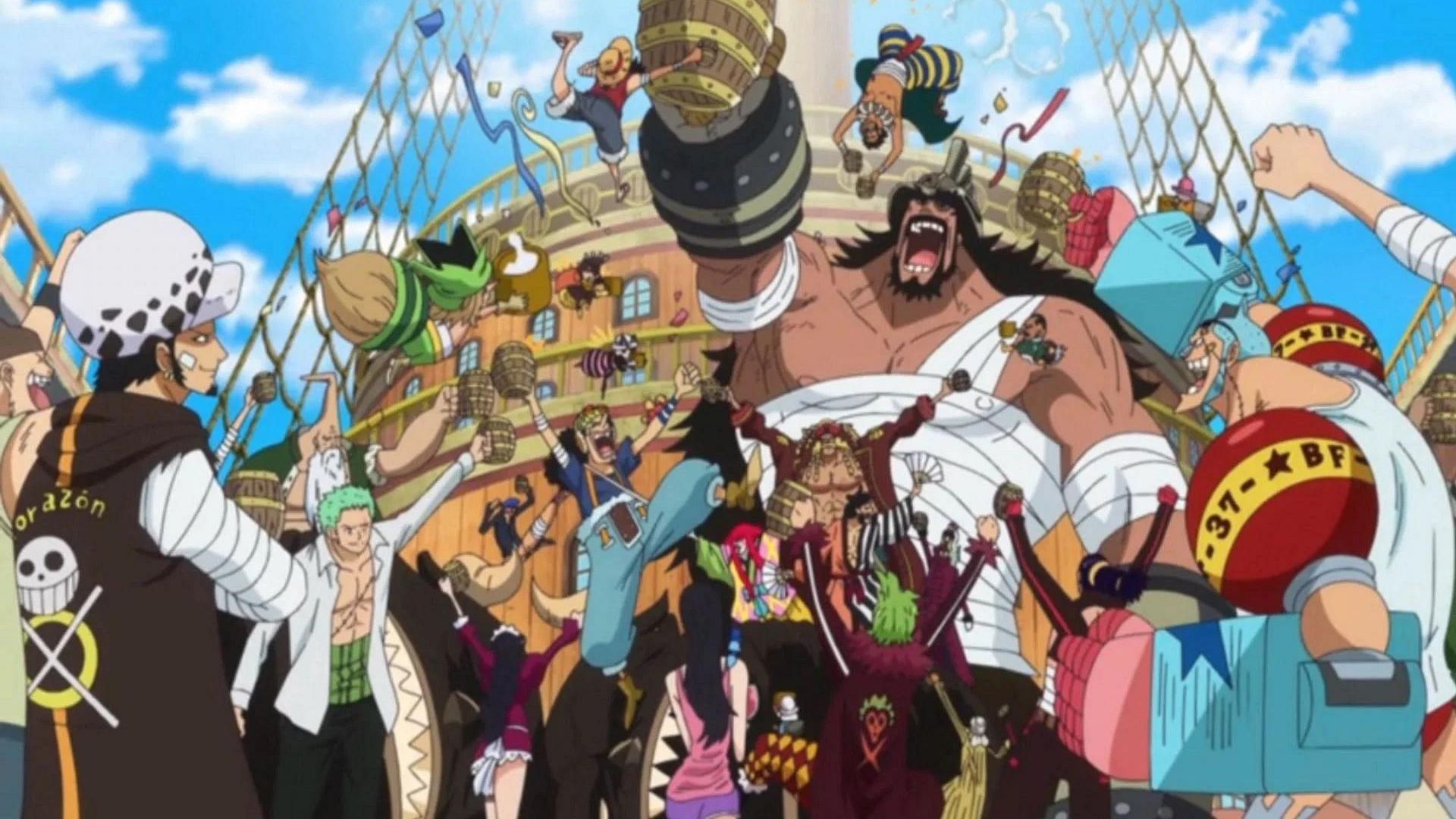 The Straw Hat Grand Fleet in Dressrosa (Image via Toei Animation)