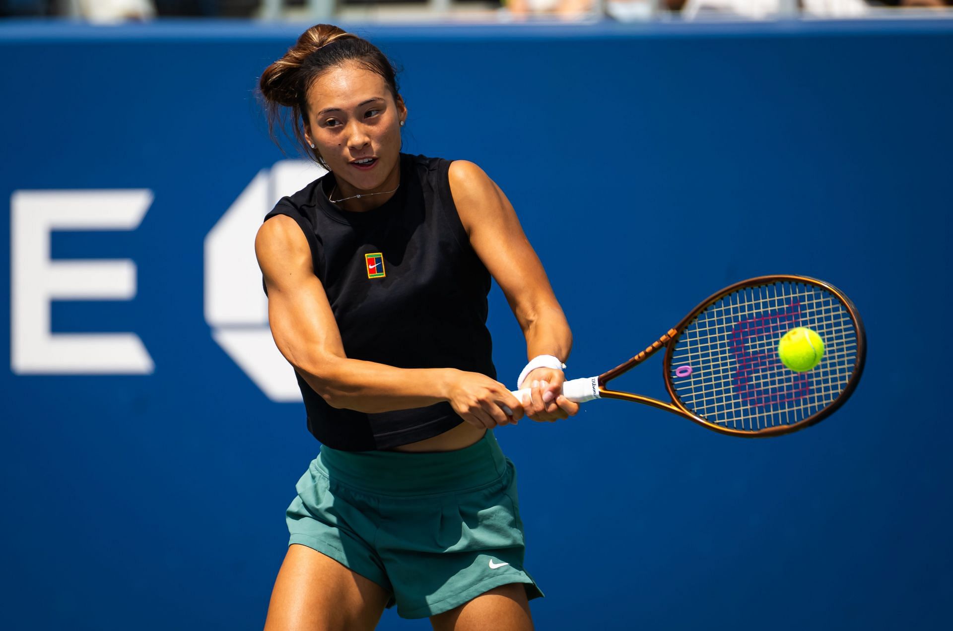 Zheng Qinwen at the 2024 US Open. (Image: Getty)