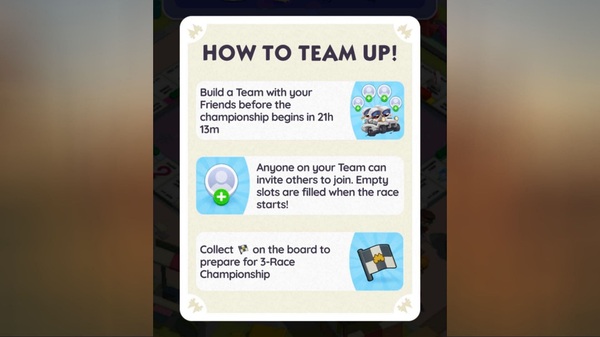 Building your team is easy in City Racers partners event (Image via Scopely)