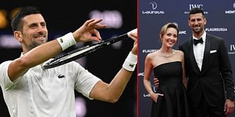 WATCH: Novak Djokovic shows off his viola skills as he and wife Jelena celebrate Paris Olympics 2024 gold medal win