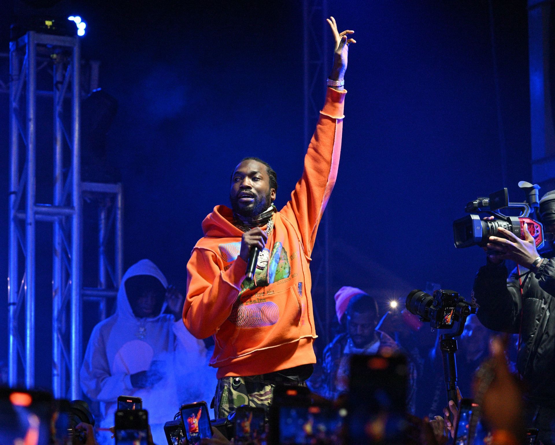 Meek Mill at the Clark Atlanta University Homecoming Concert (Image via Getty)