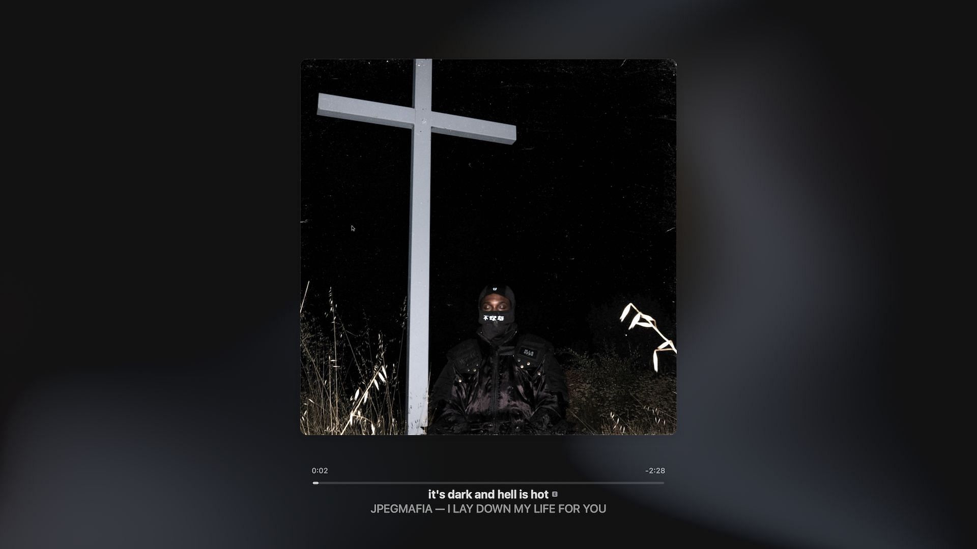 Track 4 on JPEGMafia&#039;s fifth studio album &#039;I LAY DOWN MY LIFE FOR YOU&#039; (Image via Apple Music)