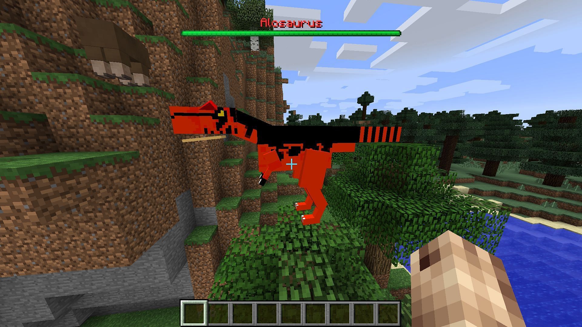 An Alosaurus (sic) in the OreSpawn mod for Minecraft (Image via Mojang/TheyCallMeDanger)