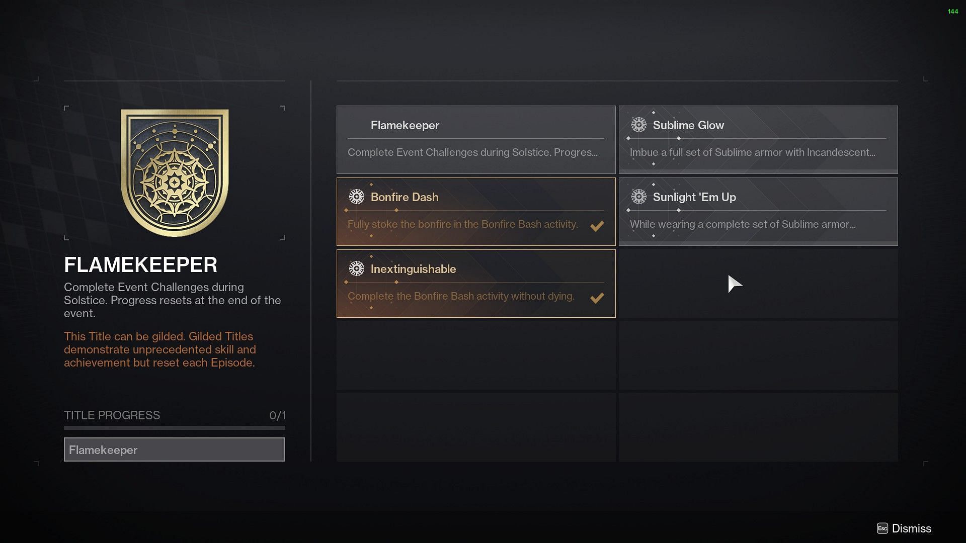 Destiny 2 Flamekeeper seal gilded triumphs (Image via Bungie)