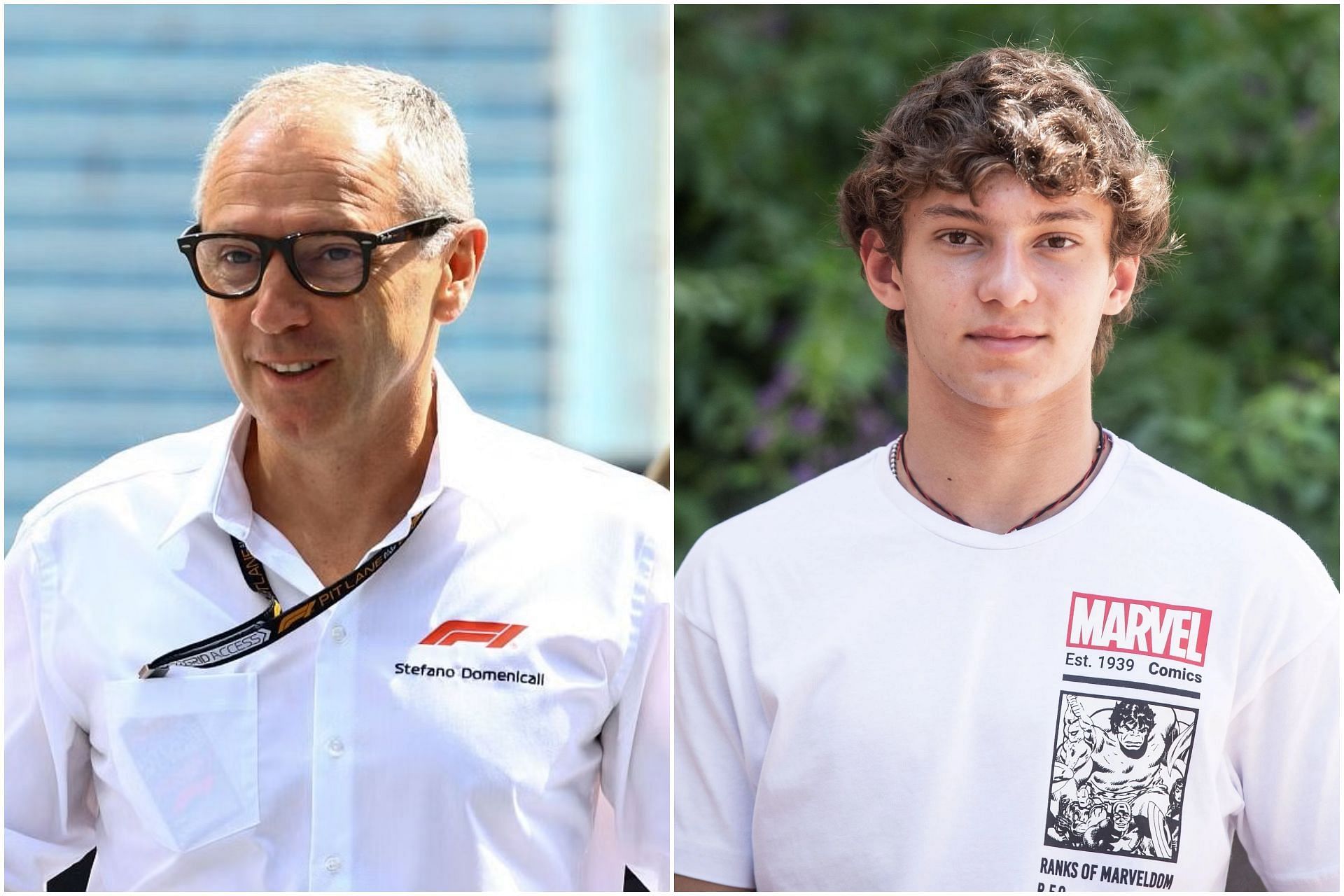 Stefano Domenicali (L) and Kimi Antonelli (R) (Images via Getty)