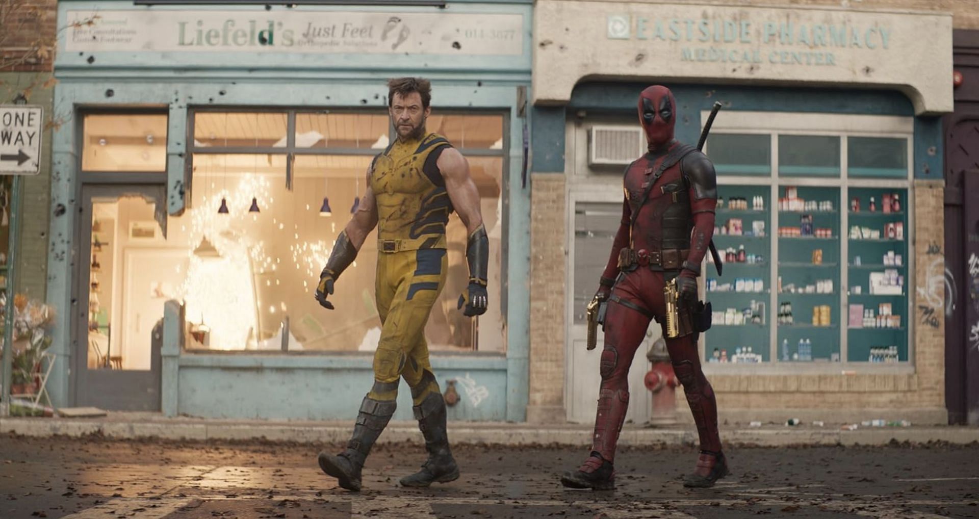 Ryan Reynolds and Hugh Jackman in Deadpool &amp; Wolverine (Image via Marvel Entertainment)