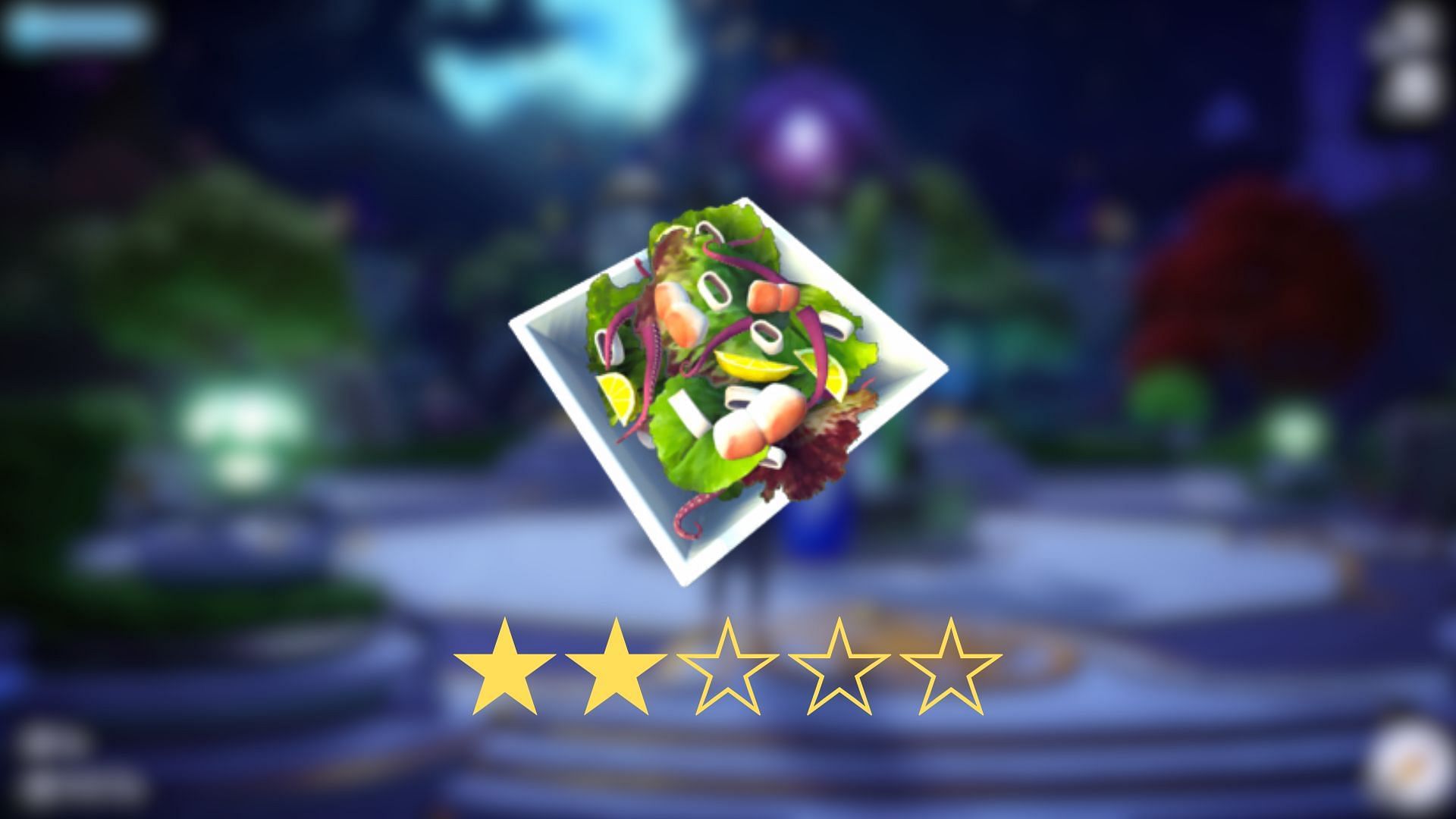 A guide for cooking Seafood Salad in Disney Dreamlight Valley (Image via Gameloft)