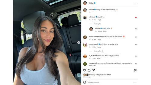 Will Levis comments on girlfriend Victoria Fuller's cute post on social media [Image credit: @vlfuller IG]