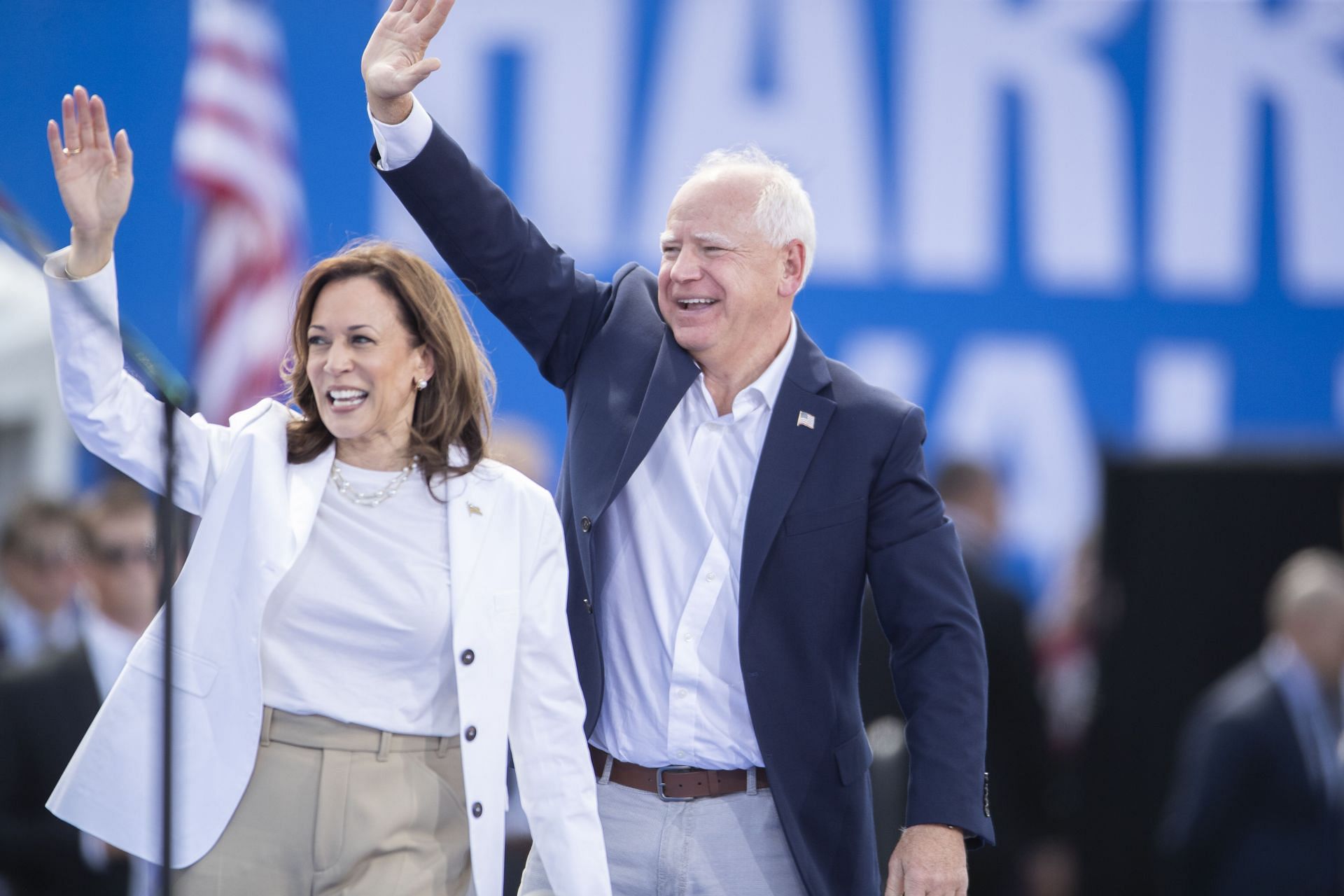 US Vice President Kamala Harris and Governor Tim Walz presidential campaign rally in Wisconsin - Source: Getty