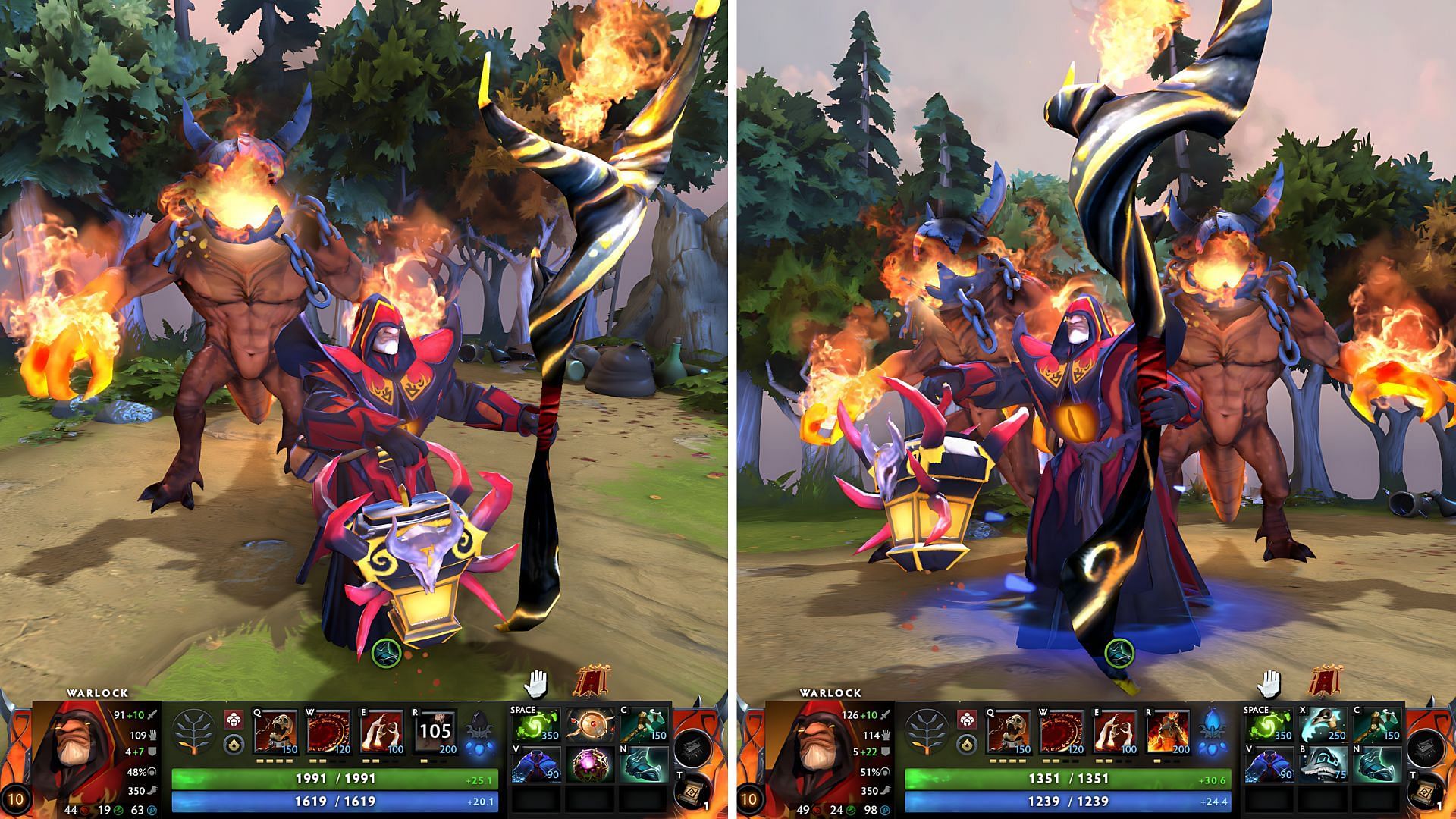 Warlock&#039;s position 5 and 5 builds (Image via Valve)