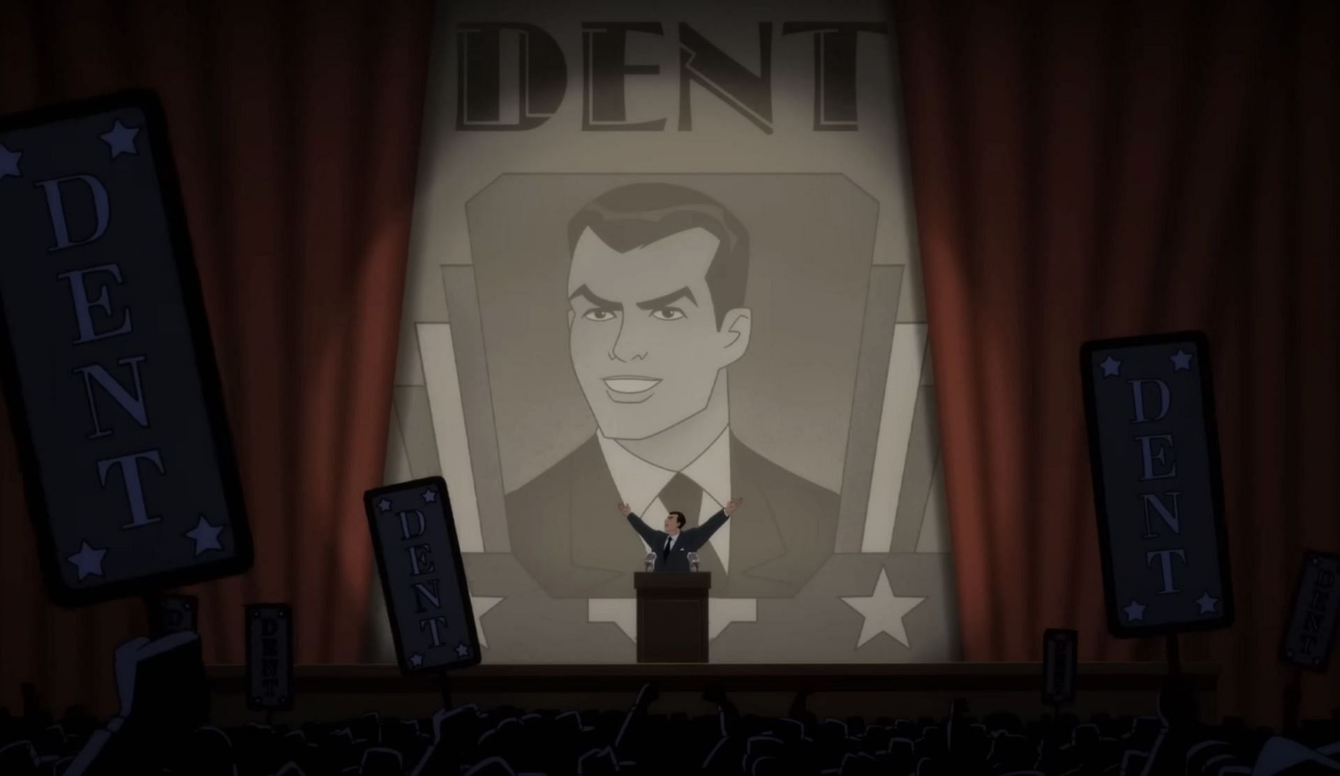 Harvey Dent is voiced by Diedrich Bader (Image via YouTube/DC)