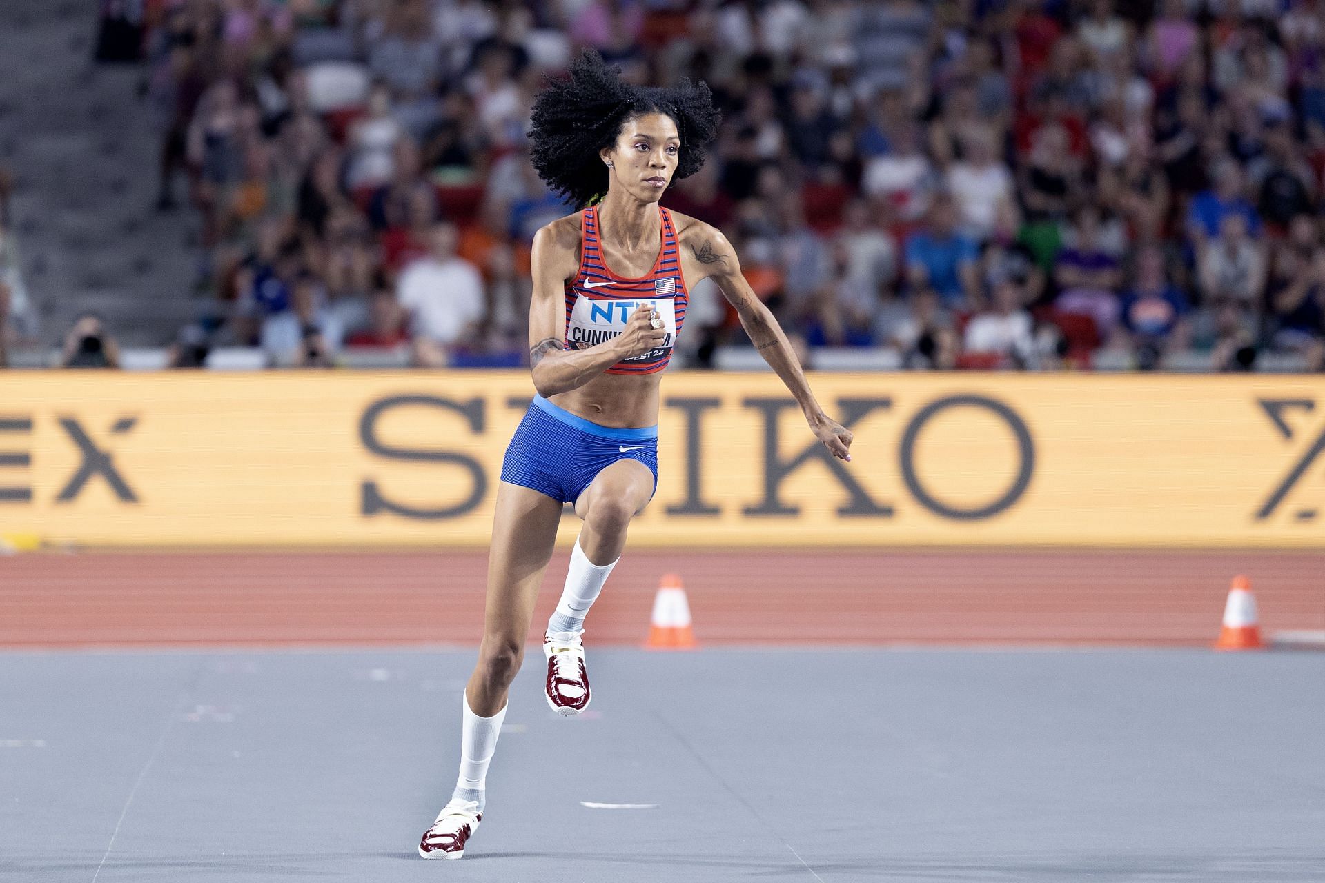 Vashti Cunningham in action at the 2023 World Championships [Image Source : Getty]