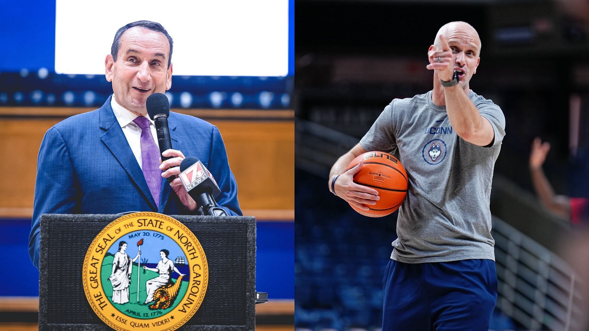 Mike Krzyzewski and Dan Hurley