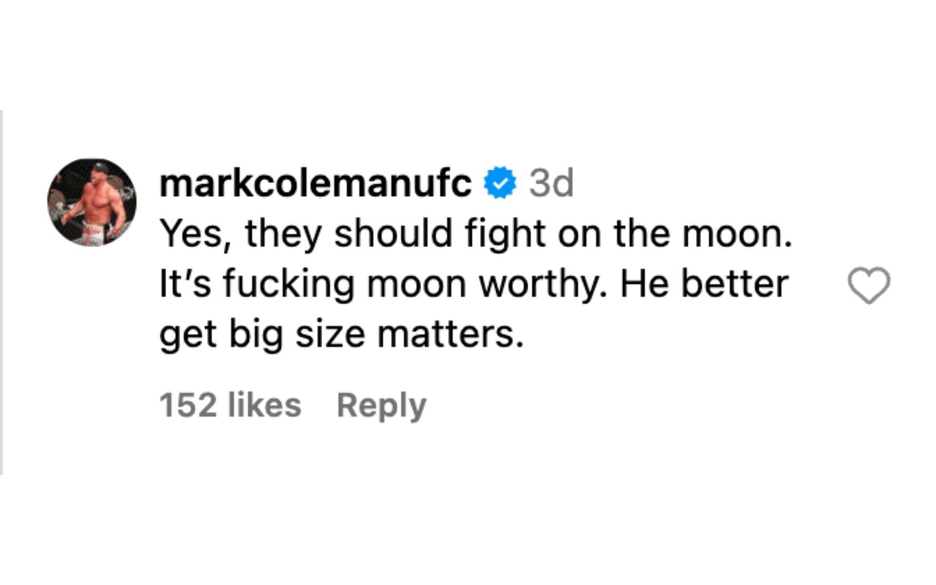 Mark Coleman reacts to Joe Rogan&#039;s comments on an Alex Pereira vs. Dricus Du Plessis fight. [via @mmafighting on Instagram]