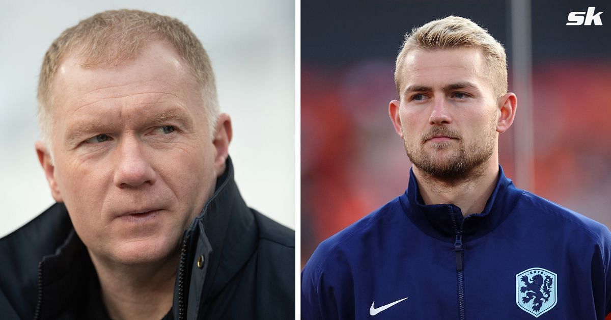 Paul Scholes (L) and new Manchester United star Mathtijs de Ligt. (Image: Both from GETTY)