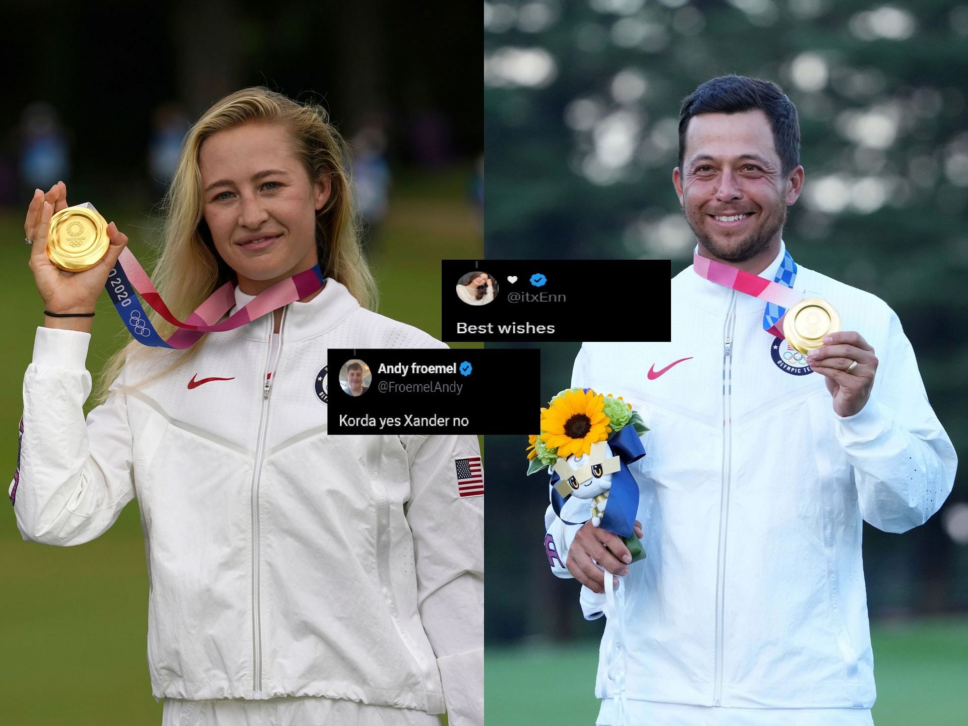 Nelly Korda and Xander Schauffele are defending gold medalist at the 2024 Olympics (image via Imagn)