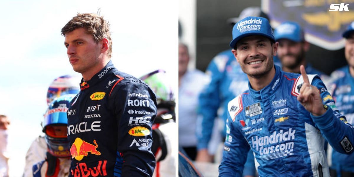 Max Verstappen and Kyle Larson (both Getty)