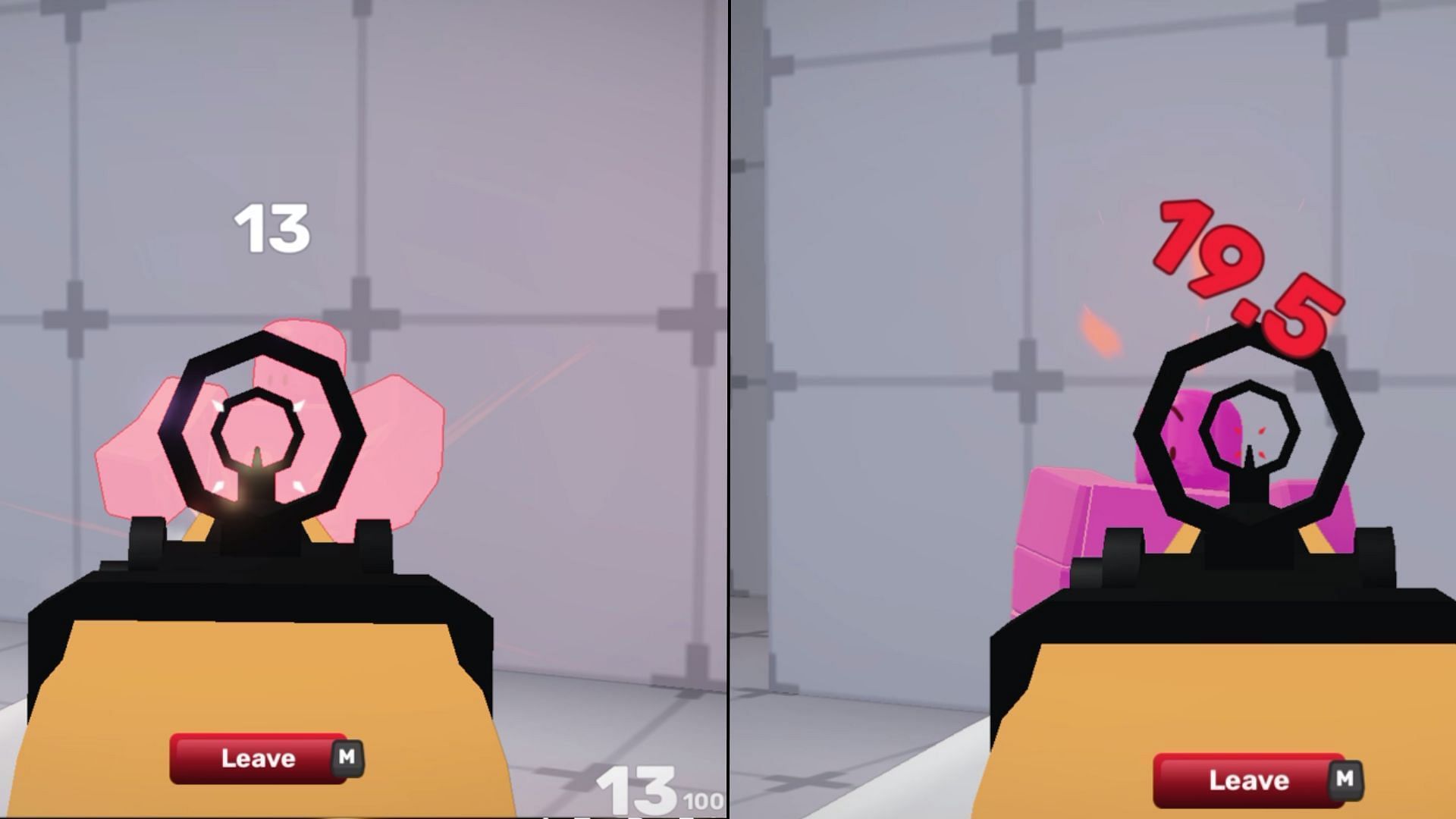 Damage caused on torso vs head (Image via Roblox)