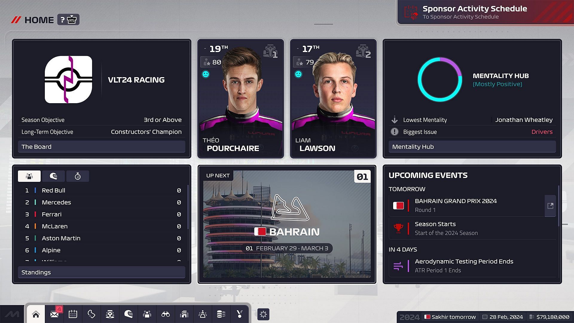 Creating a team HQ in F1 Manager 2024 (Image via Frontier Developments)