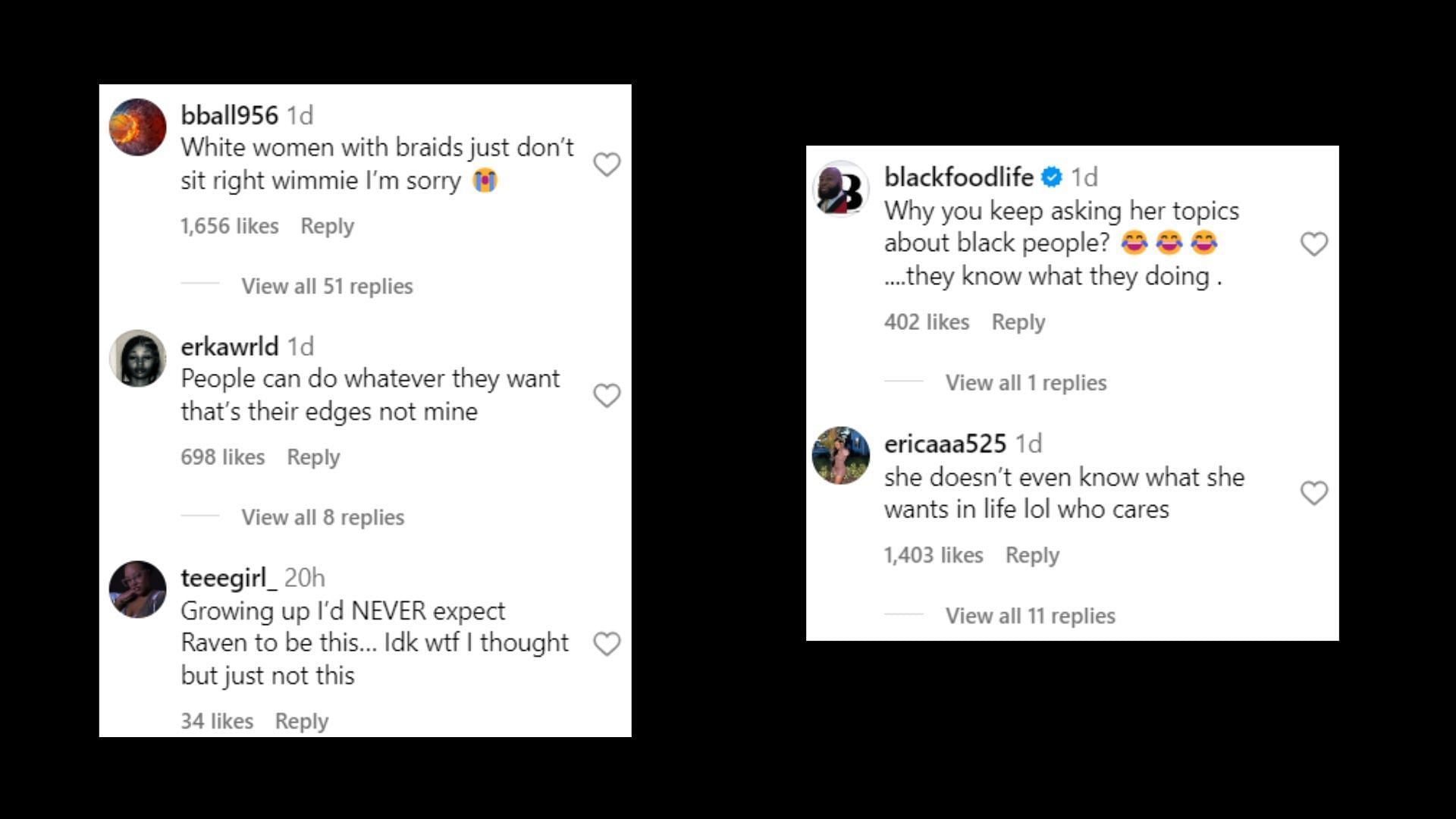 Reactions posted by the public (Image via Instagram/theshaderoom)