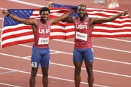 Noah Lyles and Kenny Bednarek - Athletics - Olympics: Day 12 - Source: Getty