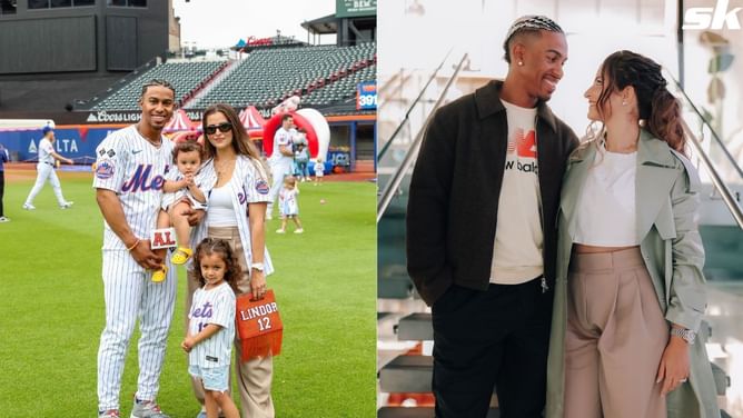 In Photos: Francisco Lindor and wife Katia enjoy romantic coffee date in color-coordinated outfits