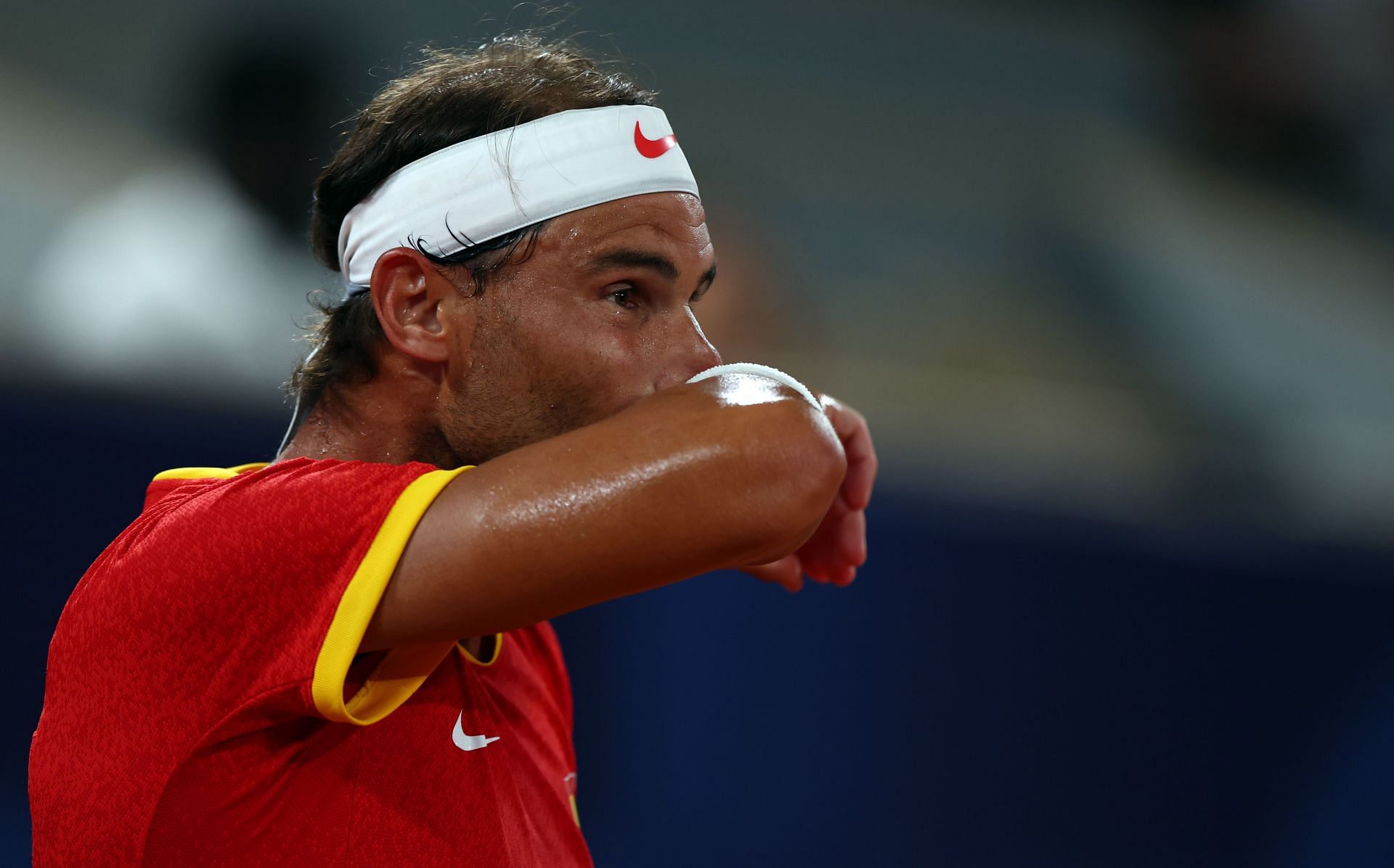 Rafael Nadal during the Men&#039;s Doubles Quarter-final match at the Summer Olympic Games 2024 at Roland Garros in Paris, France. (Photo by Getty Images)