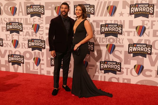 "Doctor said baby's head is measuring pretty big" - Amanda Wallace playfully ribs Bubba Wallace online