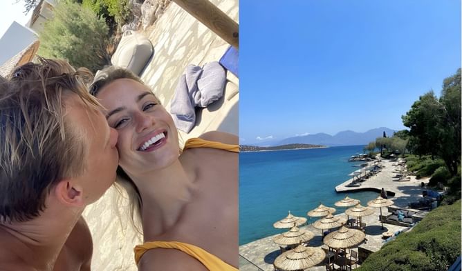In Photos: Jesper Bratt and fiancee Nicole Laude's offseason getaway to majestic blue waters of Greek islands