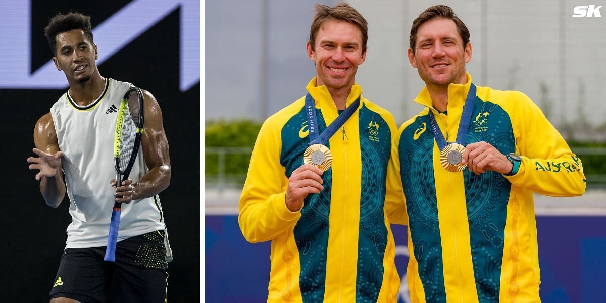 Michael Mmoh (L), Matthew Ebden and John Peers (Images: Getty)