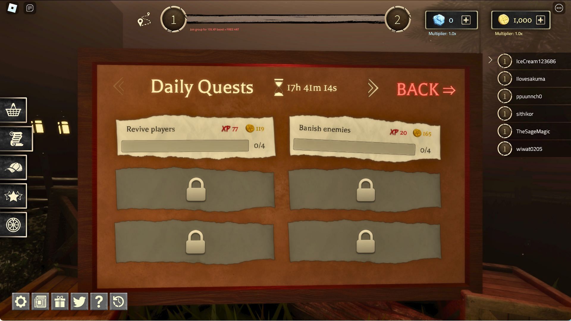 Start completing quests (Image via Roblox)