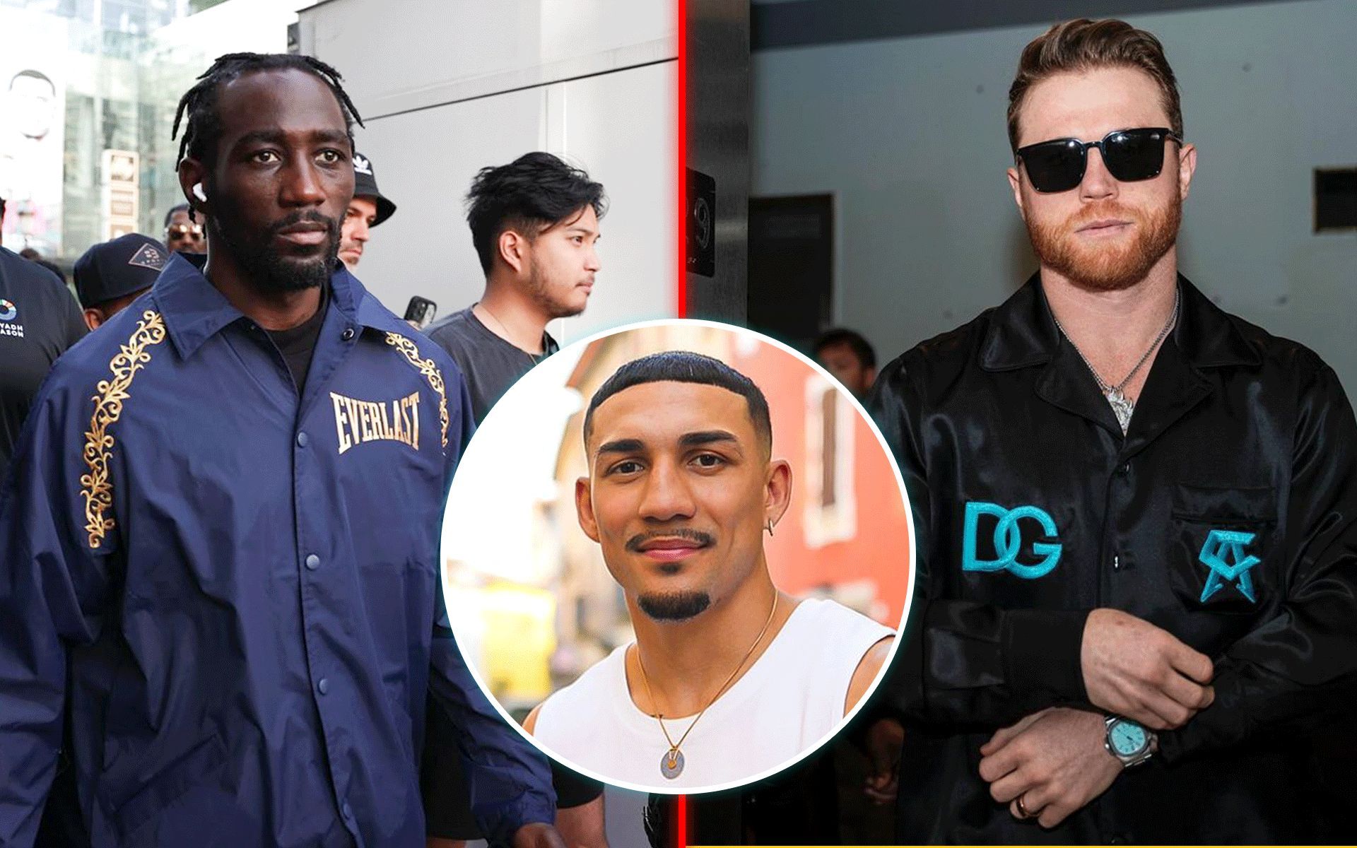 Terence Crawford (left) warned by Teofimo Lopez (inset) not fight Canelo Alvarez (right). [Image courtesy @tbudcrawford @teofimo and @canelo on Instagram]lopez