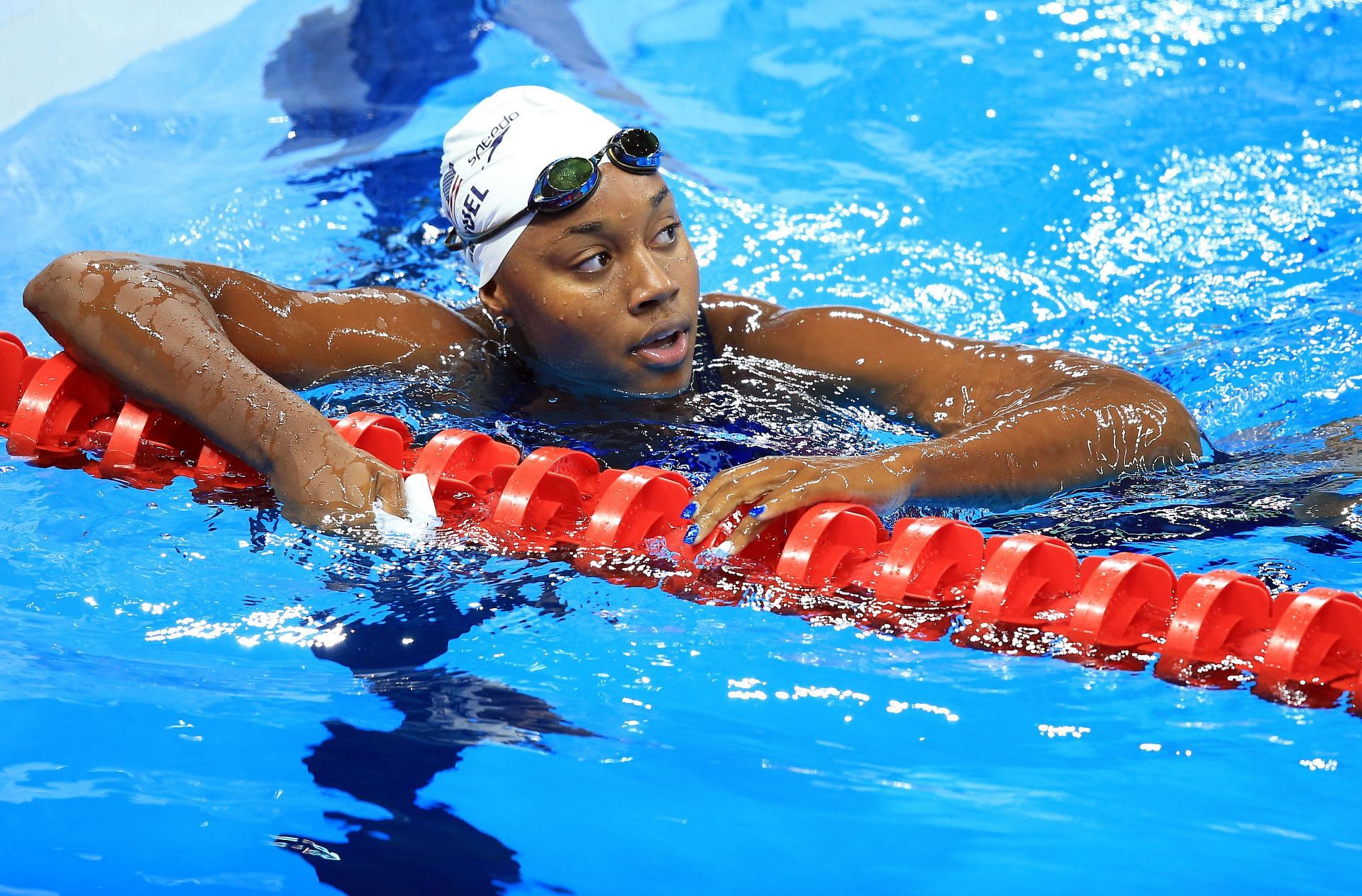 Simone Manuel during Swimming - Olympics: Day 5 - Source: Getty