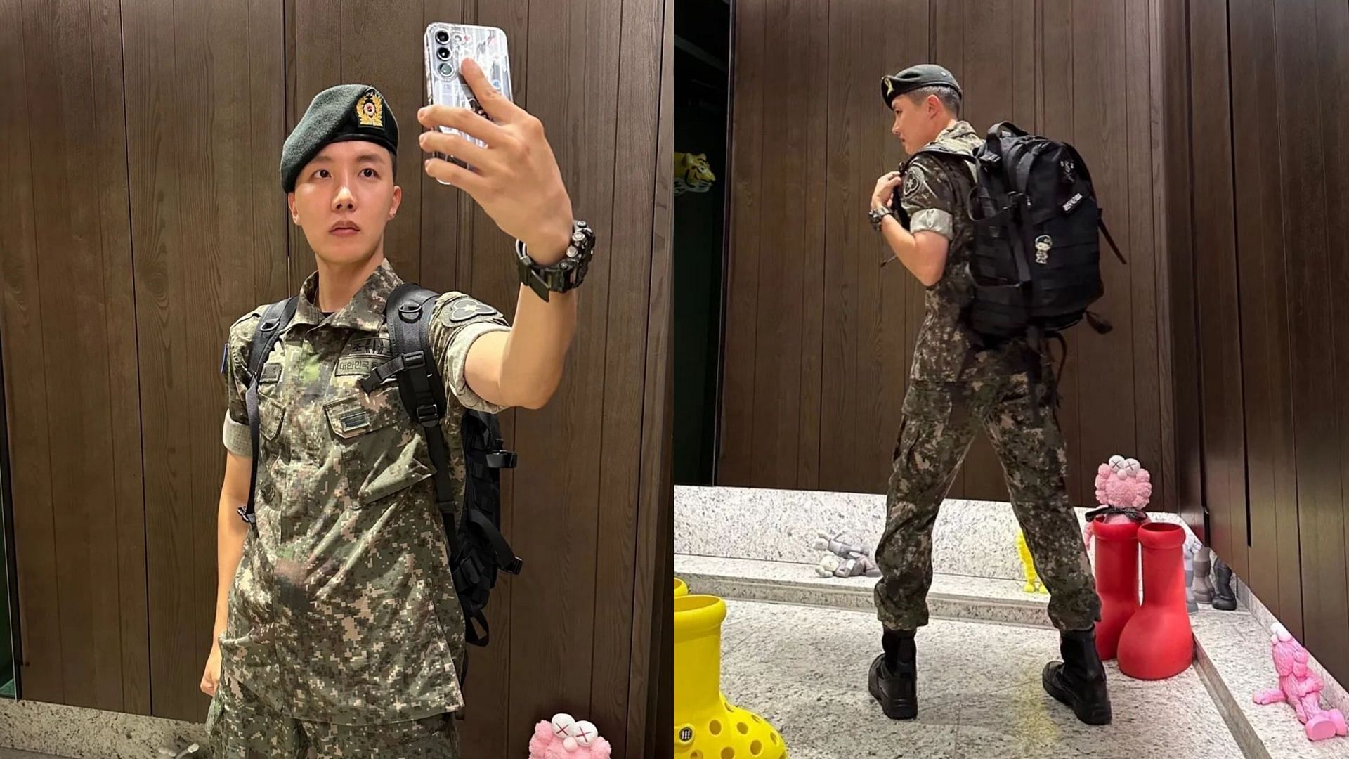 Fans go gaga over BTS&rsquo; j-hope&rsquo;s visuals during his recent military event appearance (Images via Instagram/@uarmyhope)