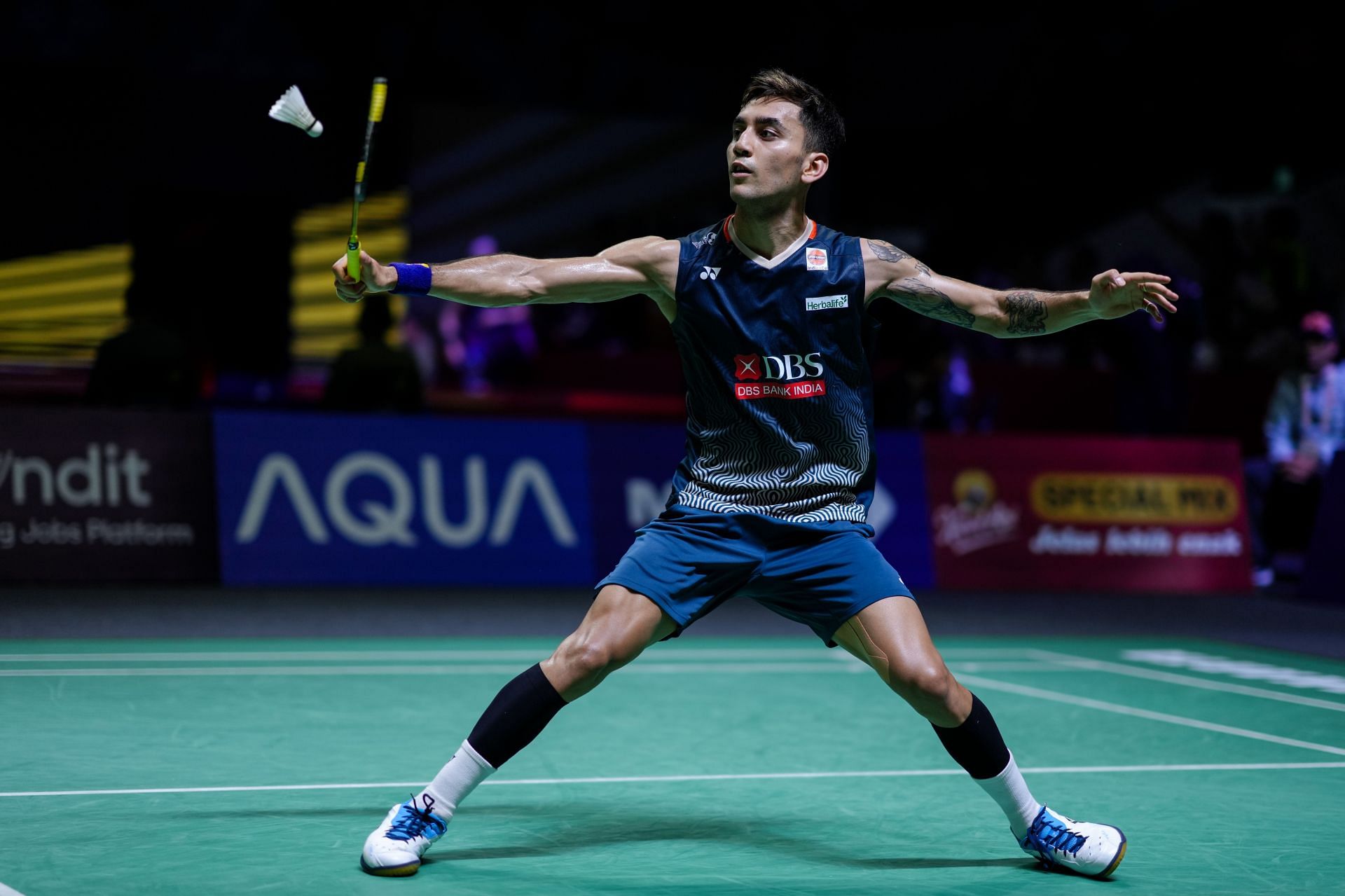 Lakshya Sen became the third Indian male player to reach the quarter-finals in the singles event at the Paris Olympics 2024. (Image via Getty)