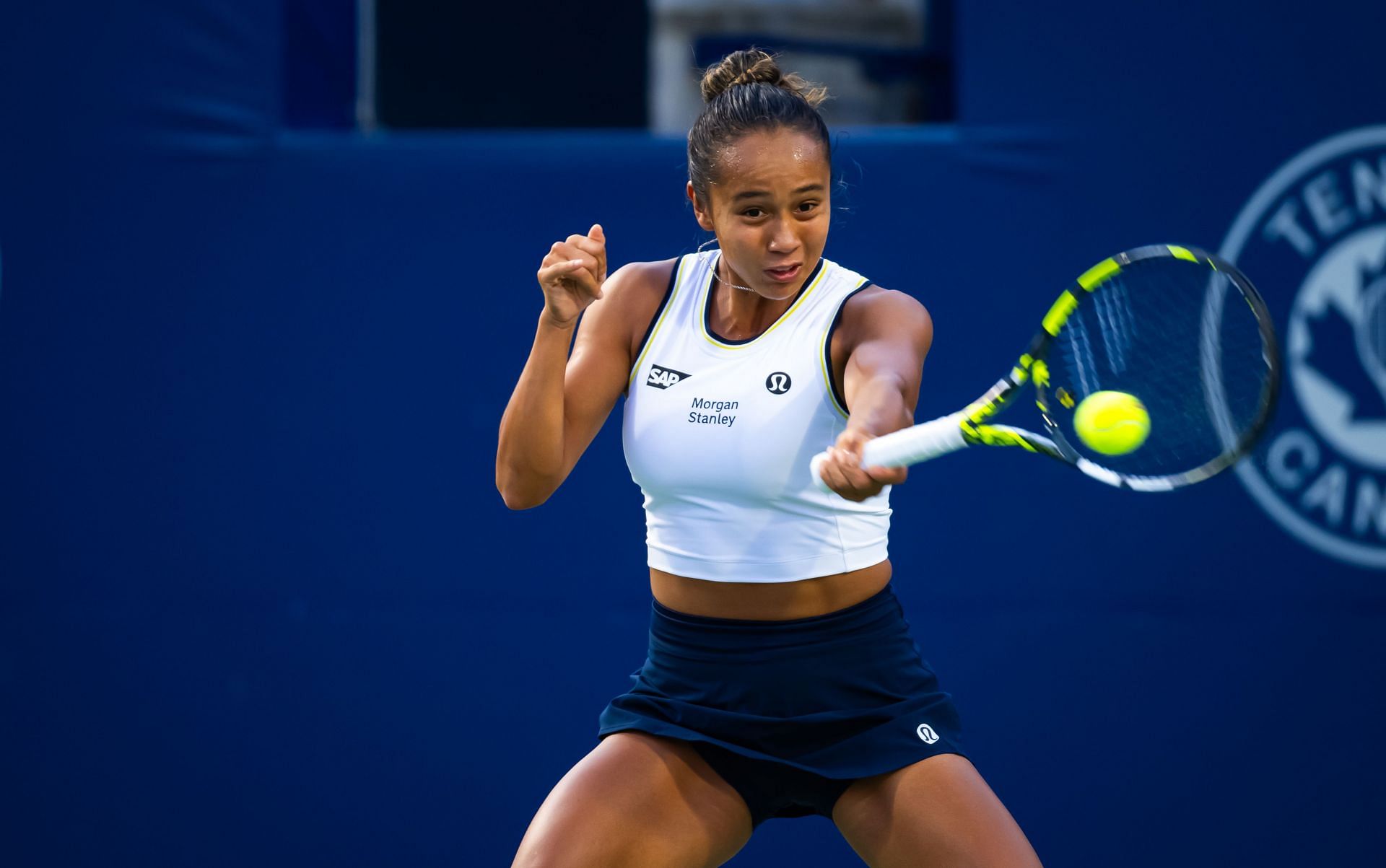 Leylah Fernandez in action at the National Bank Open (Picture: Getty)