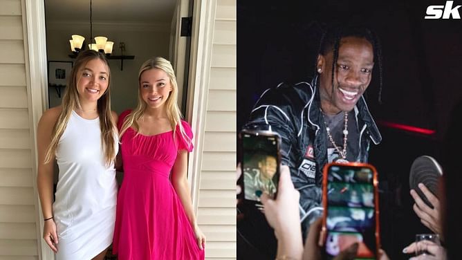 "Did Travis get your autograph?"- Fans react as Paul Skenes' girlfriend Olivia Dunne & sister Julz share frame with rapper Travis Scott