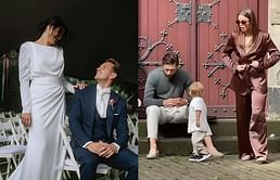 Leon Draisaitl congratulates sister Kim and German field hockey player Niklas Wellen on their wedding